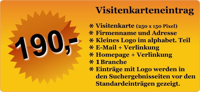 Visitenkarteneintrag bestellen