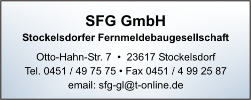 SFG GmbH Stockelsdorfer Fernmeldebaugesellschaft